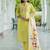 yellow chanderi silk festive kurta set