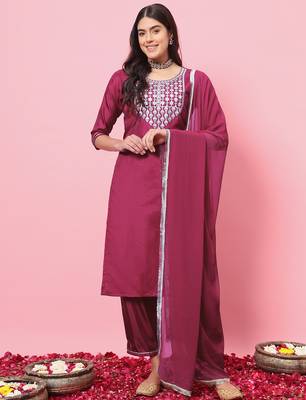 pink silk blend festive kurta set 1
