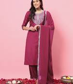 pink silk blend festive kurta set