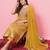 yellow cotton silk festive kurta set