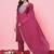 pink silk blend festive kurta set