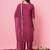 pink silk blend festive kurta set