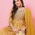 yellow cotton silk festive kurta set