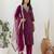 purple chanderi silk festive kurta set