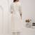 white jacquard festive kurta set
