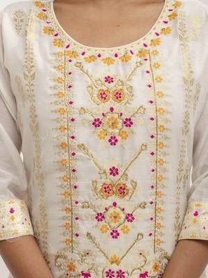white jacquard festive kurta set 4