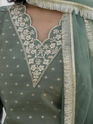 mehendi chanderi silk festive kurta set 4