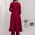 red vichitra festive kurta set
