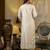 beige silk blend festive kurta set