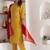 yellow viscose silk festive kurta set