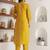 yellow viscose silk festive kurta set