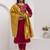 maroon viscose silk festive kurta set