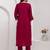 maroon viscose silk festive kurta set