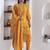 yellow viscose silk festive kurta set