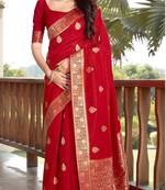 Anara Woven Design Zari Festival Wear Saree With Blouse Piece