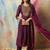 purple cotton silk festive kurta set