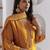 yellow viscose silk festive kurta set