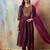 purple cotton silk festive kurta set