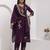 wine viscose silk festive kurta set