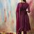 purple cotton silk festive kurta set