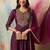 purple cotton silk festive kurta set