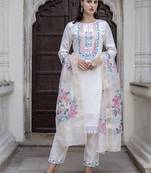 white viscose festive kurta set