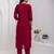maroon viscose silk festive kurta set