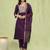 purple blended cotton festive kurta set