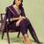 purple blended cotton festive kurta set