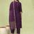 purple blended cotton festive kurta set