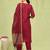 maroon blended cotton festive kurta set