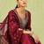 maroon blended cotton festive kurta set