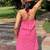 The Rani Pink Chikankari Halter Kurti