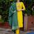 yellow silk blend festive kurta set