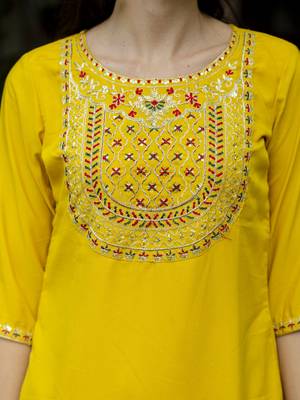 yellow silk blend festive kurta set 4