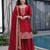 Red jimi choo embroidered palazzo suit set with dupatta