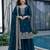 Teal blue jimi choo embroidered palazzo suit set with dupatta