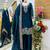 Teal blue jimi choo embroidered palazzo suit set with dupatta