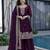 Wine jimi choo embroidered palazzo suit set with dupatta