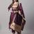 purple jacquard festive kurta set