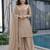Beige jimi choo embroidered palazzo suit set with dupatta
