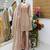 Beige jimi choo embroidered palazzo suit set with dupatta