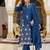teal cotton silk festive kurta set