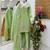 Green jimi choo embroidered palazzo suit set with dupatta