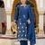 teal cotton silk festive kurta set