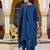 teal cotton silk festive kurta set