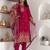pink jacquard festive kurta set