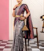 Anara Woven Design Zari Festival Wear Saree With Blouse Piece