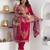 pink jacquard festive kurta set
