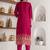 pink jacquard festive kurta set